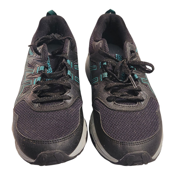 ASICS Gel Venture 8 Running Shoes Sneakers Women Size 8.5 Black/Blue Green - Picture 1 of 6